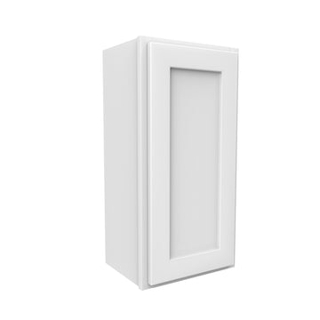 30 Inch High Single Door Wall Cabinet - Luxor White Shaker - Ready To Assemble, 15