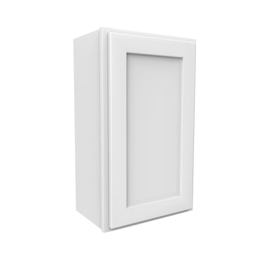 30 Inch High Single Door Wall Cabinet - Luxor White Shaker - Ready To Assemble, 18