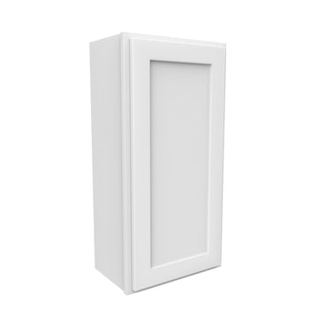 36 Inch High Single Door Wall Cabinet - Luxor White Shaker - Ready To Assemble, 18