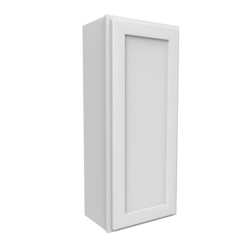 42 Inch High Single Door Wall Cabinet - Luxor White Shaker - Ready To Assemble, 18