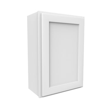 30 Inch High Single Door Wall Cabinet - Luxor White Shaker - Ready To Assemble, 21
