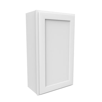36 Inch High Single Door Wall Cabinet - Luxor White Shaker - Ready To Assemble, 21