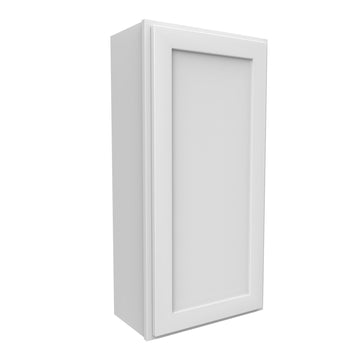 42 Inch High Single Door Wall Cabinet - Luxor White Shaker - Ready To Assemble, 21