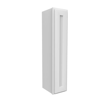 42 Inch High Single Door Wall Cabinet - Luxor White Shaker - Ready To Assemble, 9