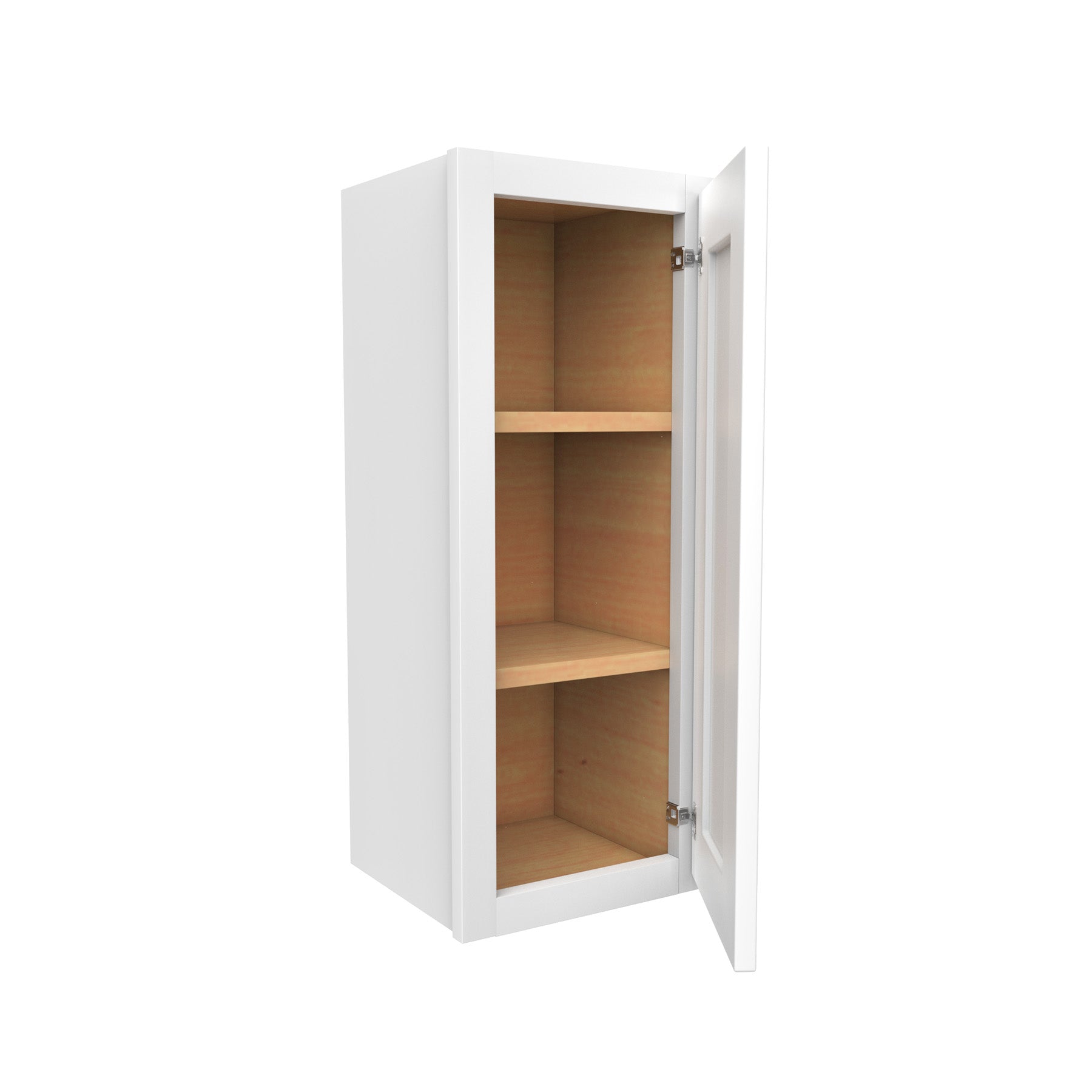30 Inch High Single Door Wall Cabinet - Luxor White Shaker - Ready To Assemble, 12"W x 30"H x 12"D