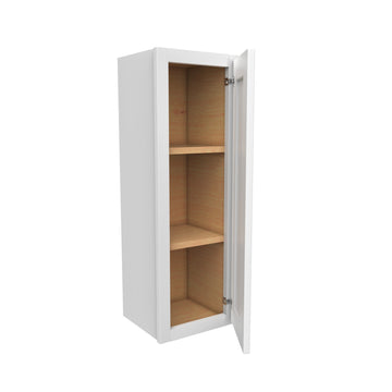 36 Inch High Single Door Wall Cabinet - Luxor White Shaker - Ready To Assemble, 12