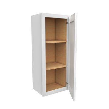 36 Inch High Single Door Wall Cabinet - Luxor White Shaker - Ready To Assemble, 15