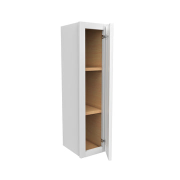 36 Inch High Single Door Wall Cabinet - Luxor White Shaker - Ready To Assemble, 9