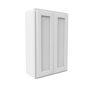 36 Inch High Double Door Wall Cabinet - Luxor White Shaker - Ready To Assemble, 24