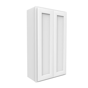 42 Inch High Double Door Wall Cabinet - Luxor White Shaker - Ready To Assemble, 24