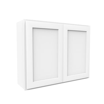 30 Inch High Double Door Wall Cabinet - Luxor White Shaker- Ready To Assemble, 39