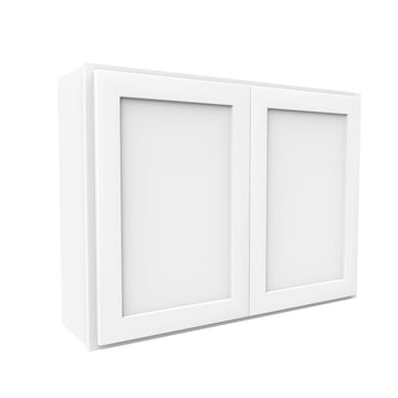 30 Inch High Double Door Wall Cabinet - Luxor White Shaker- Ready To Assemble, 42