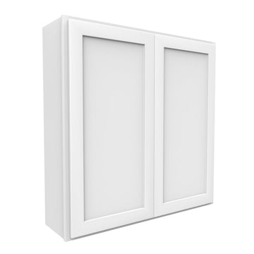 42 Inch High Double Door Wall Cabinet - Luxor White Shaker- Ready To Assemble, 42