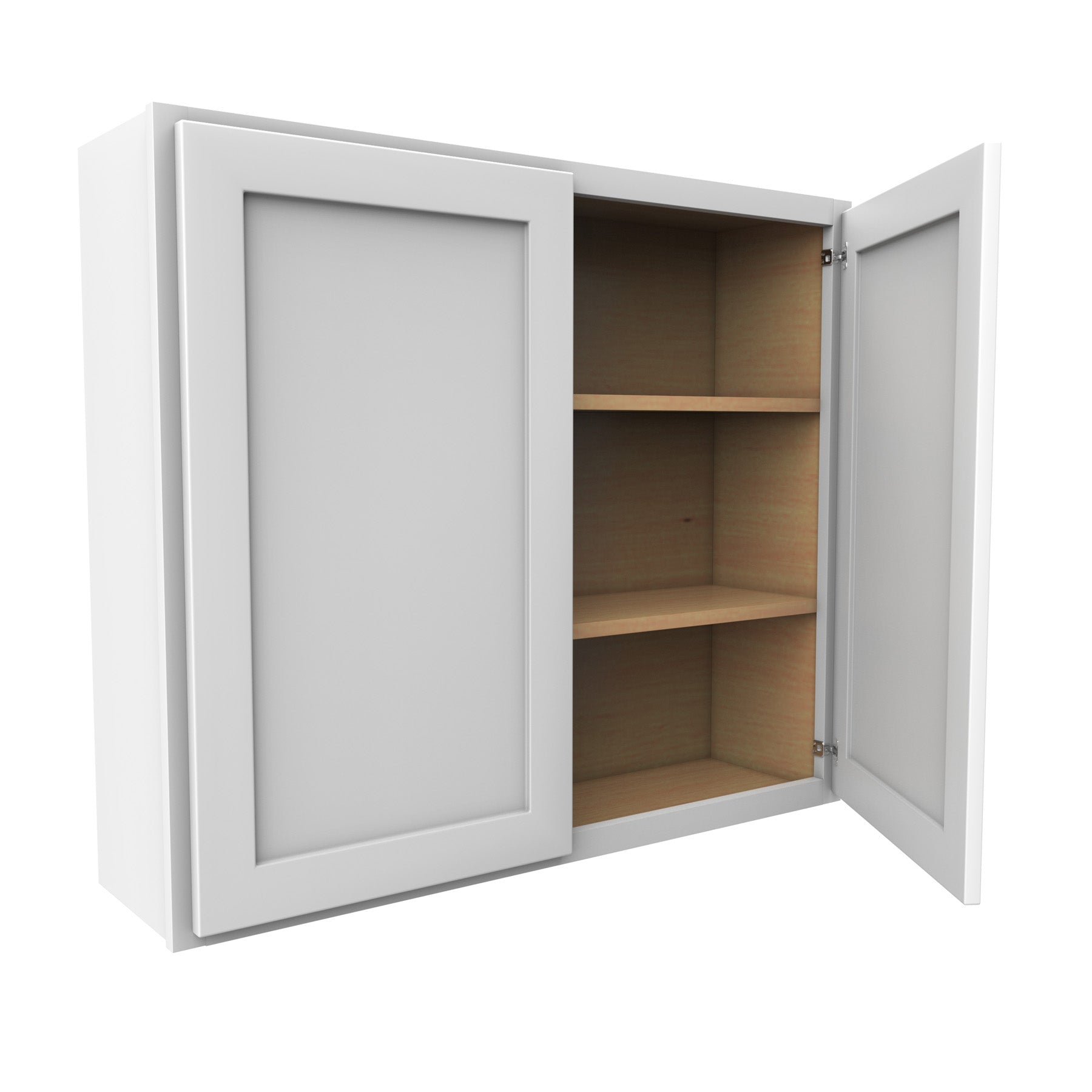 36 Inch High Double Door Wall Cabinet - Luxor White Shaker- Ready To Assemble, 42"W x 36"H x 12"D