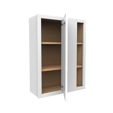 36 Inch High Blind Wall Cabinet - Luxor White Shaker - Ready To Assemble, 27"W x 36"H x 12"D