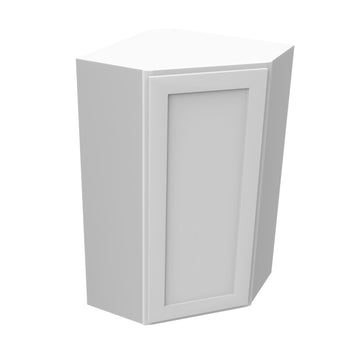 42 Inch High Diagonal Corner Wall Cabinet - Luxor White Shaker - Ready To Assemble, 24