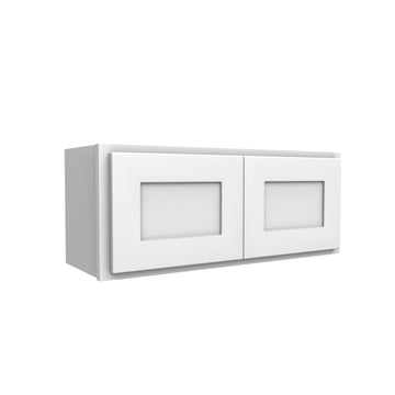 12 Inch High Double Door Wall Cabinet - Luxor White Shaker - Ready To Assemble, 30