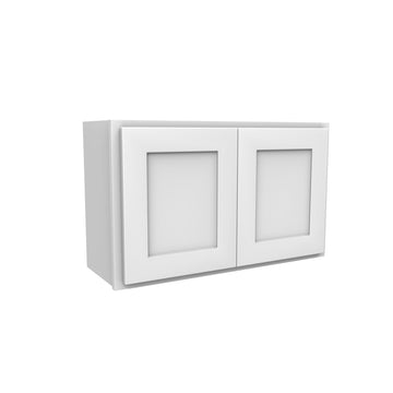 18 Inch High Double Door Wall Cabinet - Luxor White Shaker - Ready To Assemble, 30