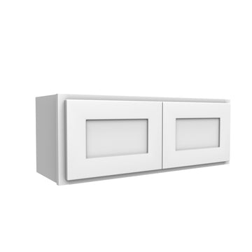 12 Inch High Double Door Wall Cabinet - Luxor White Shaker - Ready To Assemble, 33