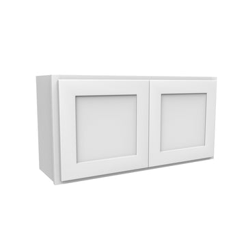 18 Inch High Double Door Wall Cabinet - Luxor White Shaker - Ready To Assemble, 36