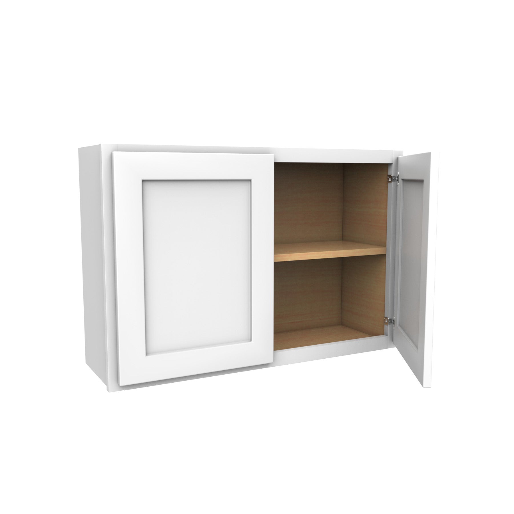 24 Inch High Double Door Wall Cabinet - Luxor White Shaker - Ready To Assemble, 36"W x 24"H x 12"D