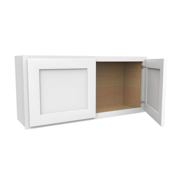 Luxor White - Double Door Wall Cabinet | 39"W x 18"H x 12"D
