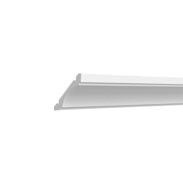 Crown Molding Royal Contemporary Style - Luxor White Shaker - Ready To Assemble, 96"W x 3.125"H x 3.125"D