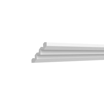 Crown Molding Royal Shaker Style - Luxor White Shaker - Ready To Assemble, 96"W x 3.125"H x 3.125"D