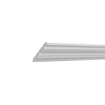 Crown Molding Royal Traditional Style - Luxor White Shaker - Ready To Assemble, 96"W x 3.5"H x 2.5"D