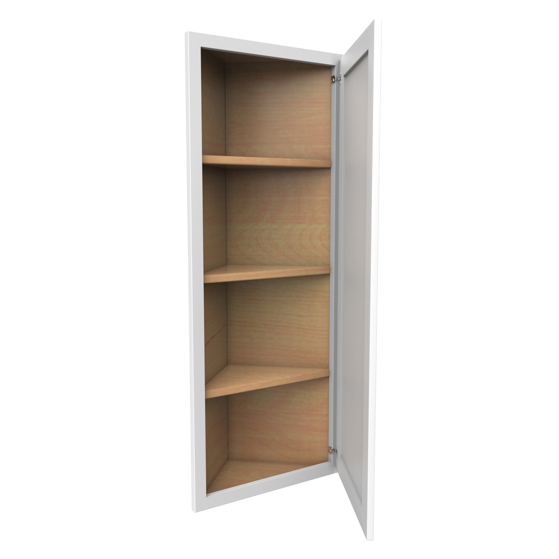 42 Inch High Wall End Shelf Cabinet - Luxor White Shaker - Ready To Assemble, 12"W x 42"H x 12"D