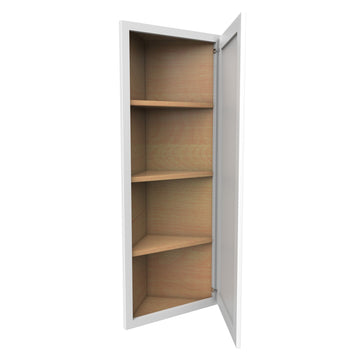 42 Inch High Wall End Shelf Cabinet - Luxor White Shaker - Ready To Assemble, 12"W x 42"H x 12"D