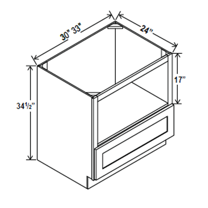 Microwave Base Cabinet - 30W x 34-1/2H x 24D - Charleston Saddle - RTA