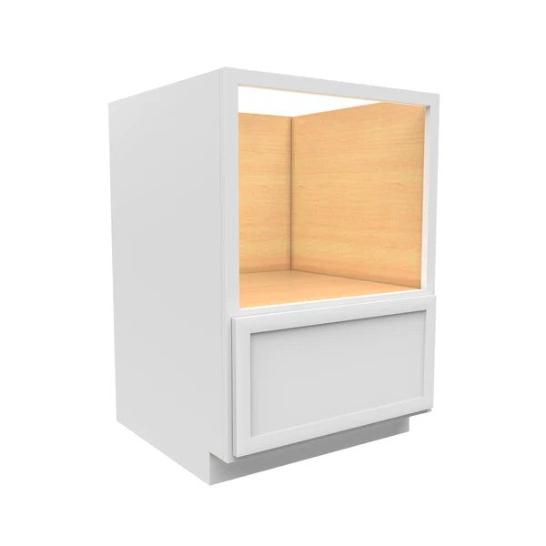 Microwave Base Cabinet - 33W x 34-1/2H x 24D - Aria White Shaker - RTA