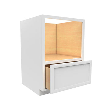 Microwave Base Cabinet - 33W x 34-1/2H x 24D - Aria White Shaker - RTA