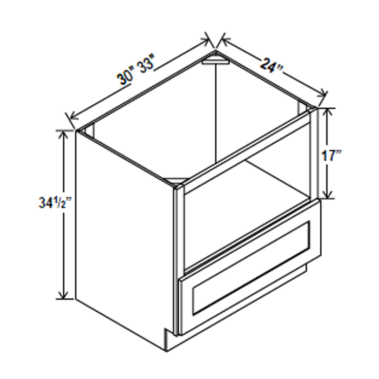 Microwave Base Cabinet - 33W x 34-1/2H x 24D - Aria Shaker Espresso