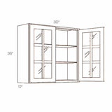 Park Avenue White - Glass Wall Cabinet | 36"W x 30"H x 12"D