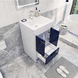 Modern Ashley Freestanding Bathroom Vanity With Acrylic Single Sink, 2 Door & Drawer