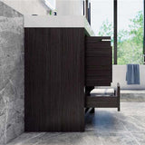 Modern Ashley Freestanding Bathroom Vanity With Acrylic Single Sink, 2 Door & Drawer