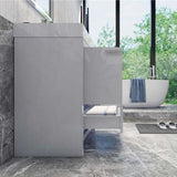 Modern Ashley Freestanding Bathroom Vanity With Acrylic Single Sink, 2 Door & Drawer