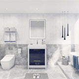 Modern Ashley Freestanding Bathroom Vanity With Acrylic Single Sink, 2 Door & Drawer