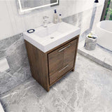 Modern Ashley Freestanding Bathroom Vanity With Acrylic Single Sink, 2 Door & Drawer