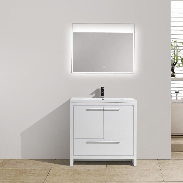 Divine Freestanding Bathroom Vanity With Acrylic Sink, Soft Closing Doors & Drawers - BUILDMYPLACE