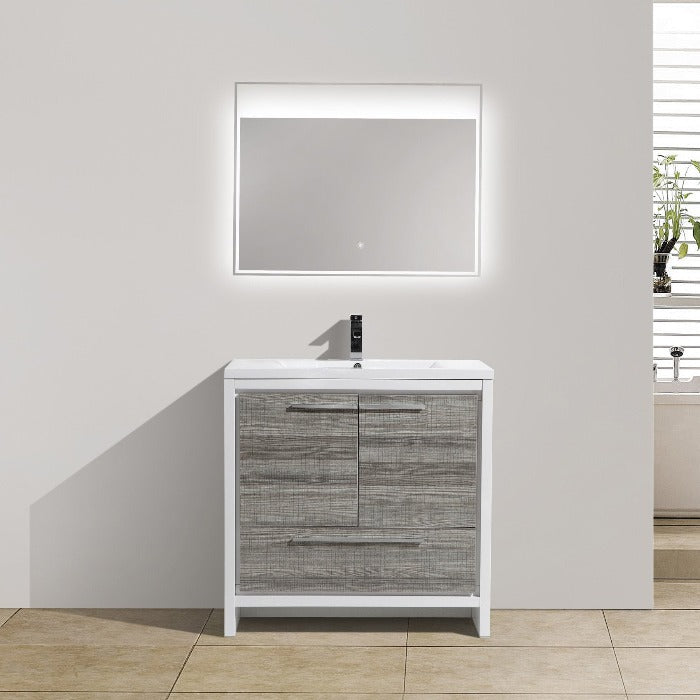 Divine Freestanding Bathroom Vanity With Acrylic Sink, Soft Closing Doors & Drawers - BUILDMYPLACE