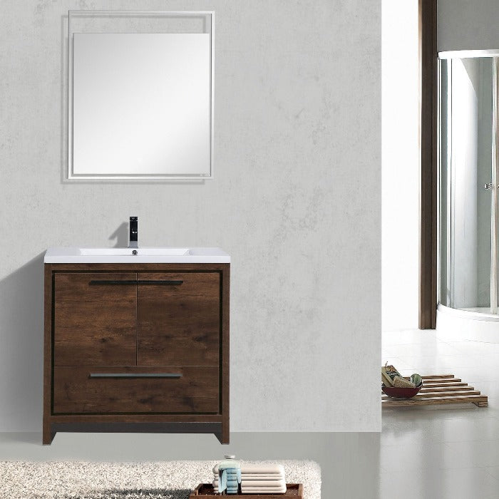 Divine Freestanding Bathroom Vanity With Acrylic Sink, Soft Closing Doors & Drawers - BUILDMYPLACE