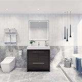 Modern Ashley Freestanding Bathroom Vanity With Acrylic Single Sink, 2 Door & Drawer