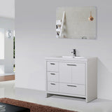 Divine Freestanding Bathroom Vanity With Acrylic Sink, Soft Closing Doors & Drawers - BUILDMYPLACE