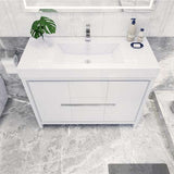 Modern Bathroom Vanity Cabinet With Acrylic Sink, 3 Drawers & 2 Doors