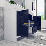 Modern Bathroom Vanity Cabinet With Acrylic Sink, 3 Drawers & 2 Doors