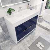 Modern Bathroom Vanity Cabinet With Acrylic Sink, 3 Drawers & 2 Doors