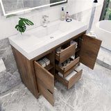 Modern Bathroom Vanity Cabinet With Acrylic Sink, 3 Drawers & 2 Doors